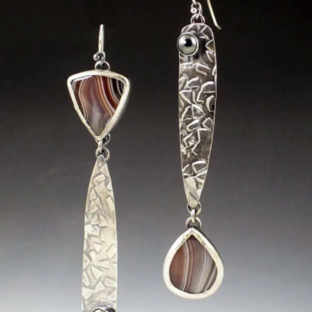 Vintage Antique Drop Earrings Jewelry Hollow Handmade Statement Dangle Earrings - Picture 2 of 3